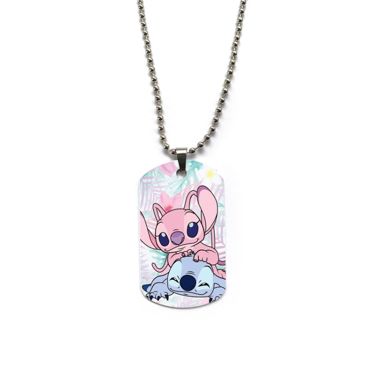 Lilo & Stitch Anime double-sided full color printed military brand necklace price for 5 pcs