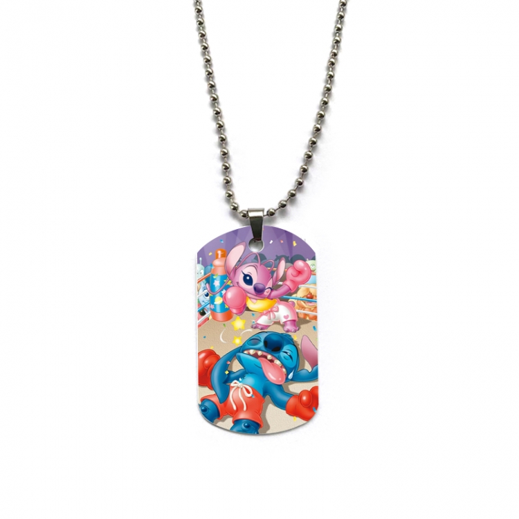 Lilo & Stitch Anime double-sided full color printed military brand necklace price for 5 pcs