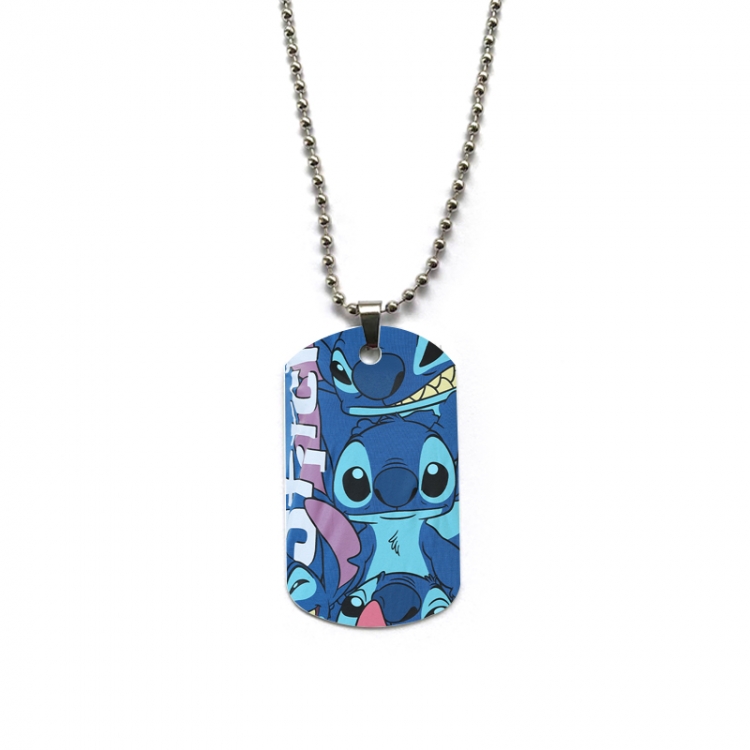 Lilo & Stitch Anime double-sided full color printed military brand necklace price for 5 pcs