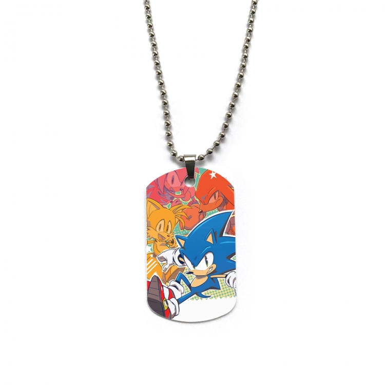 Sonic The Hedgehog Anime double-sided full color printed military brand necklace price for 5 pcs