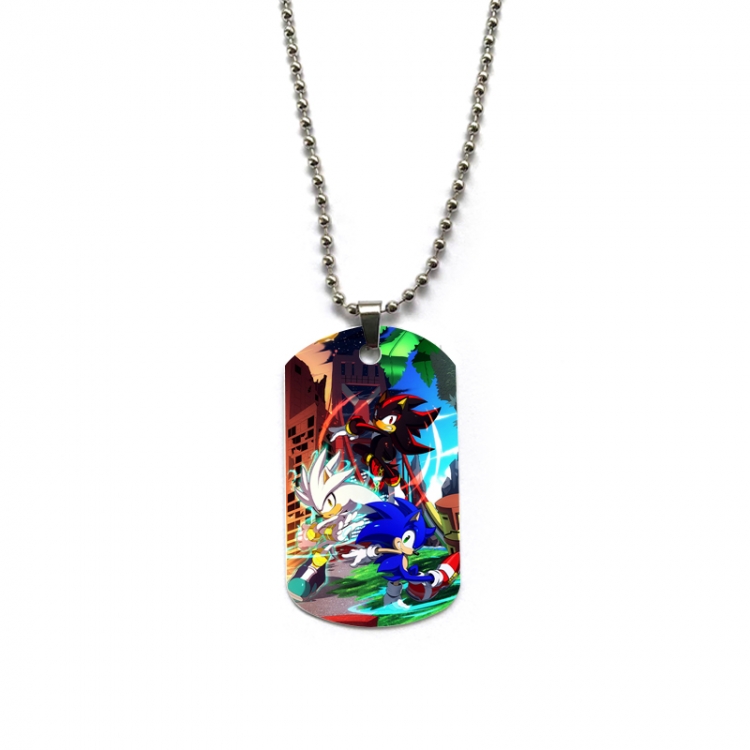 Sonic The Hedgehog Anime double-sided full color printed military brand necklace price for 5 pcs