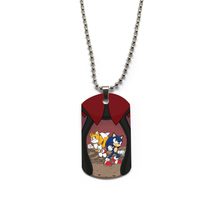 Sonic The Hedgehog Anime double-sided full color printed military brand necklace price for 5 pcs