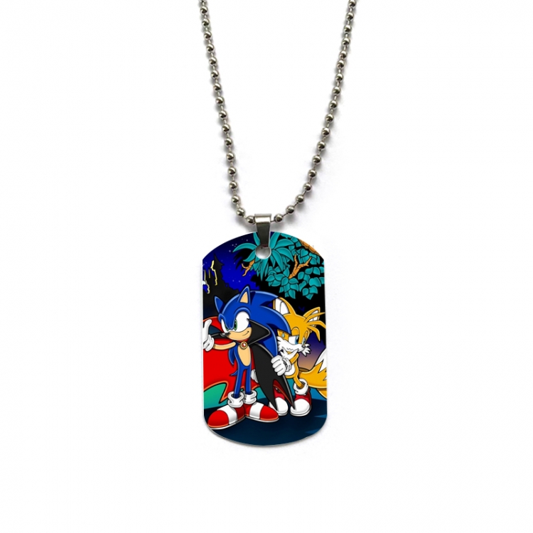 Sonic The Hedgehog Anime double-sided full color printed military brand necklace price for 5 pcs