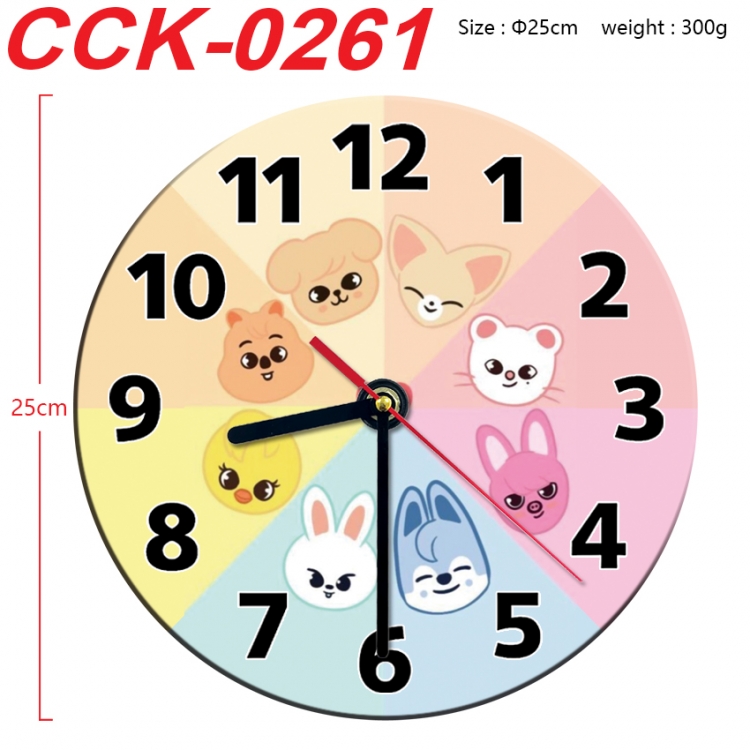 straykids Anime peripheral printed full-color wall clock 25cm CCK-0261