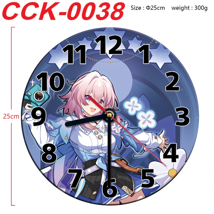 Honkai: Star Rail Anime peripheral printed full-color wall clock 25cm  CCK-0038