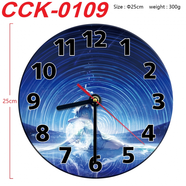 Hatsune Miku Anime peripheral printed full-color wall clock 25cm  CCK-0109