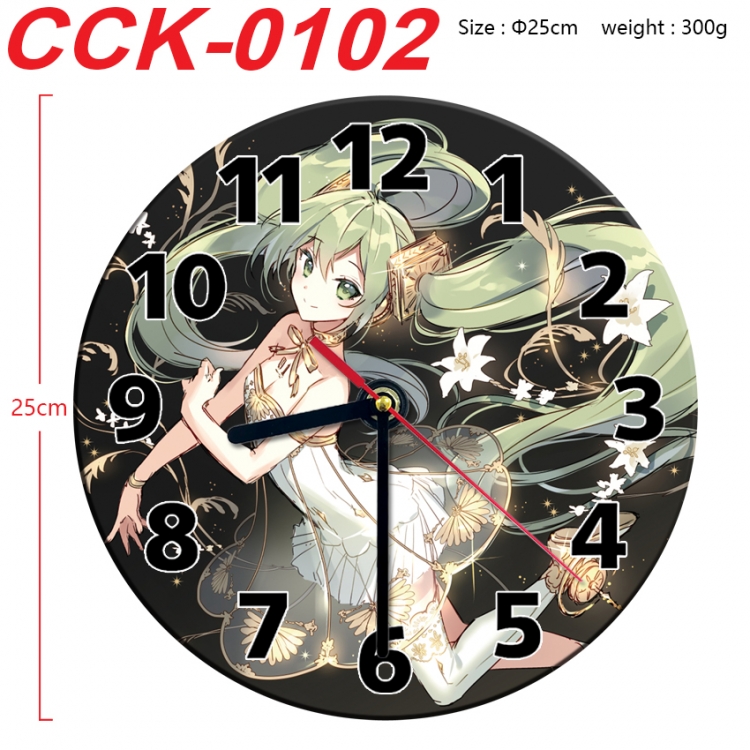 Hatsune Miku Anime peripheral printed full-color wall clock 25cm CCK-0102