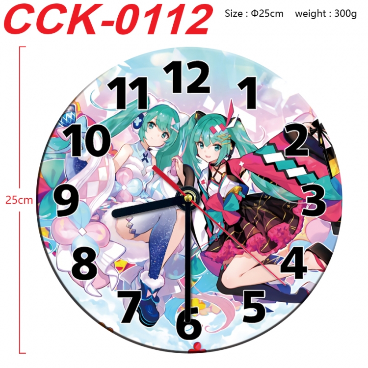 Hatsune Miku Anime peripheral printed full-color wall clock 25cm CCK-0112