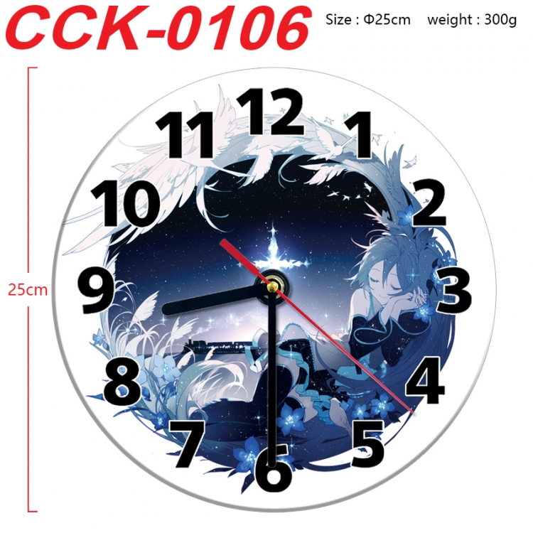 Hatsune Miku Anime peripheral printed full-color wall clock 25cm CCK-0106