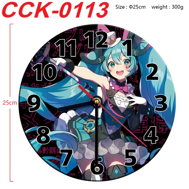 Hatsune Miku Anime peripheral printed full-color wall clock 25cm CCK-0113