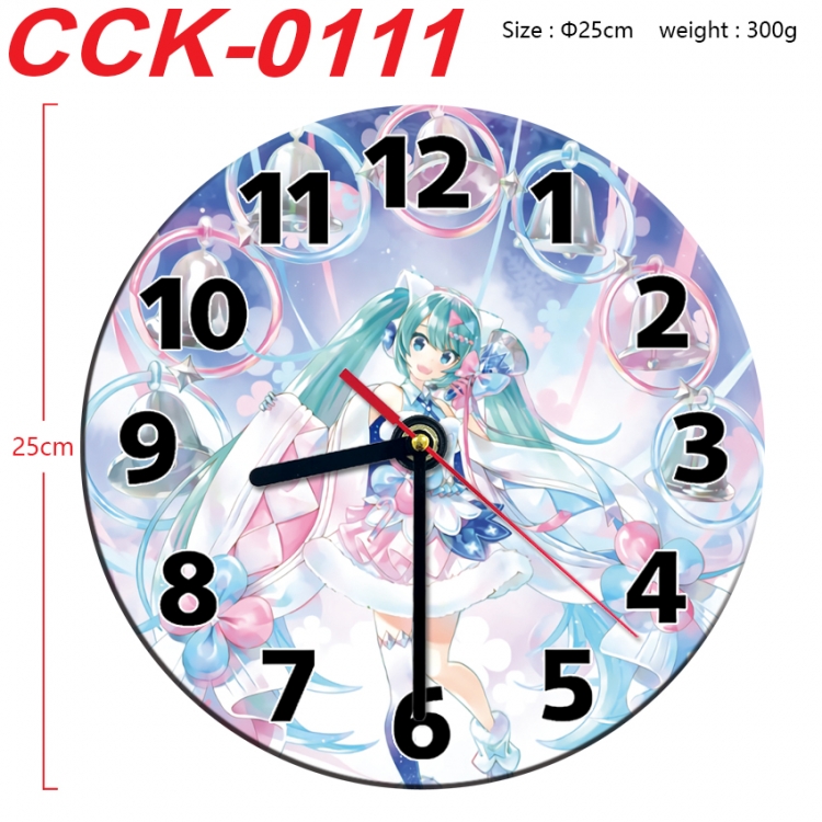 Hatsune Miku Anime peripheral printed full-color wall clock 25cm CCK-0111