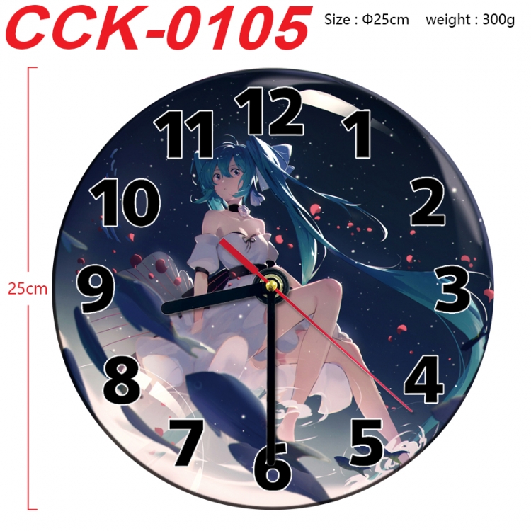 Hatsune Miku Anime peripheral printed full-color wall clock 25cm CCK-0105