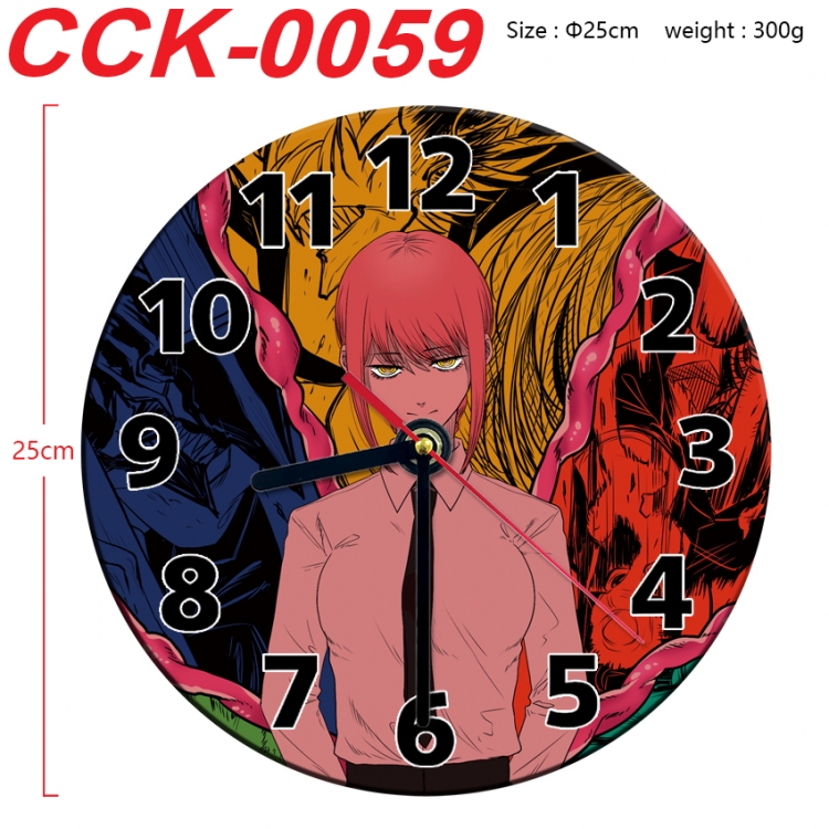 Chainsaw man Anime peripheral printed full-color wall clock 25cm CCK-0059