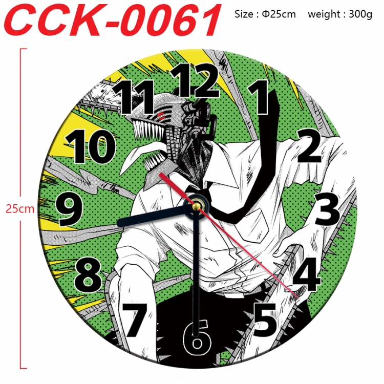 Chainsaw man Anime peripheral printed full-color wall clock 25cm  CCK-0061