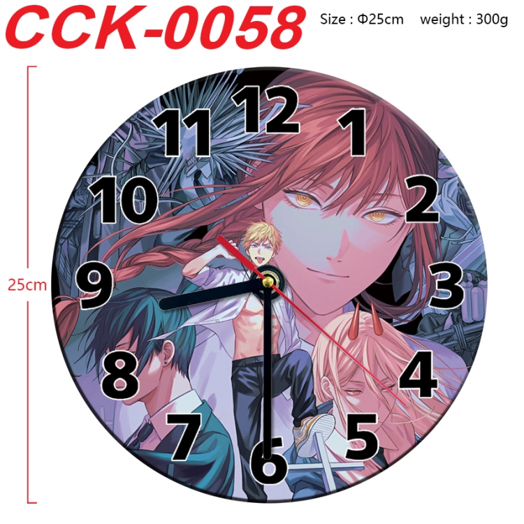 Chainsaw man Anime peripheral printed full-color wall clock 25cm  CCK-0058