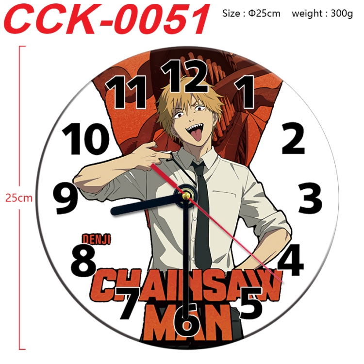 Chainsaw man Anime peripheral printed full-color wall clock 25cm  CCK-0051