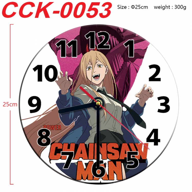 Chainsaw man Anime peripheral printed full-color wall clock 25cm CCK-0053