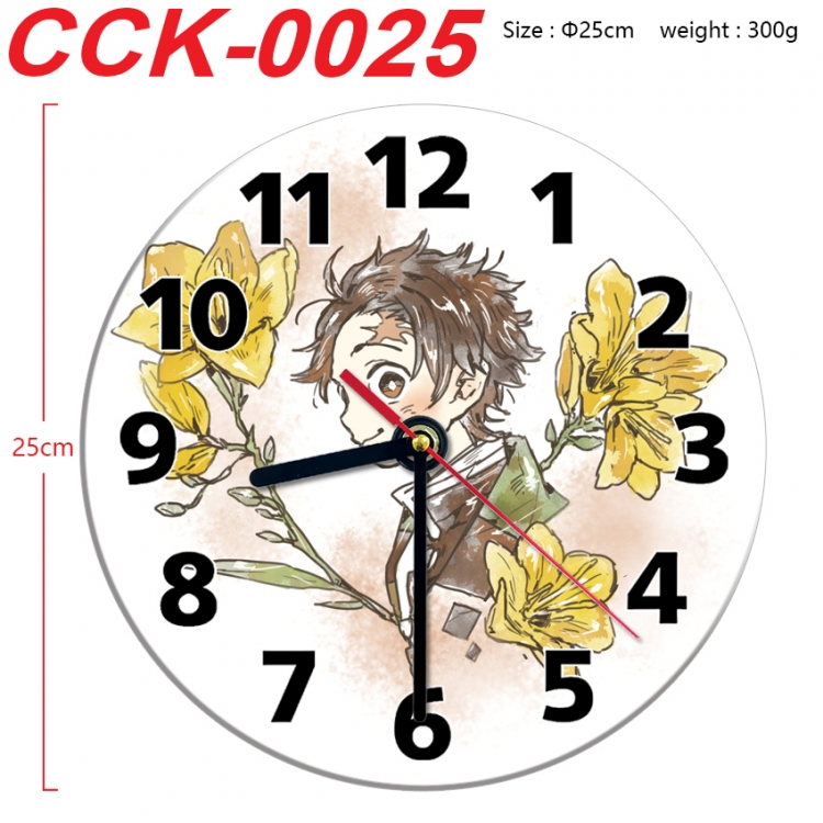 Demon Slayer Kimets Anime peripheral printed full-color wall clock 25cm CCK-0025