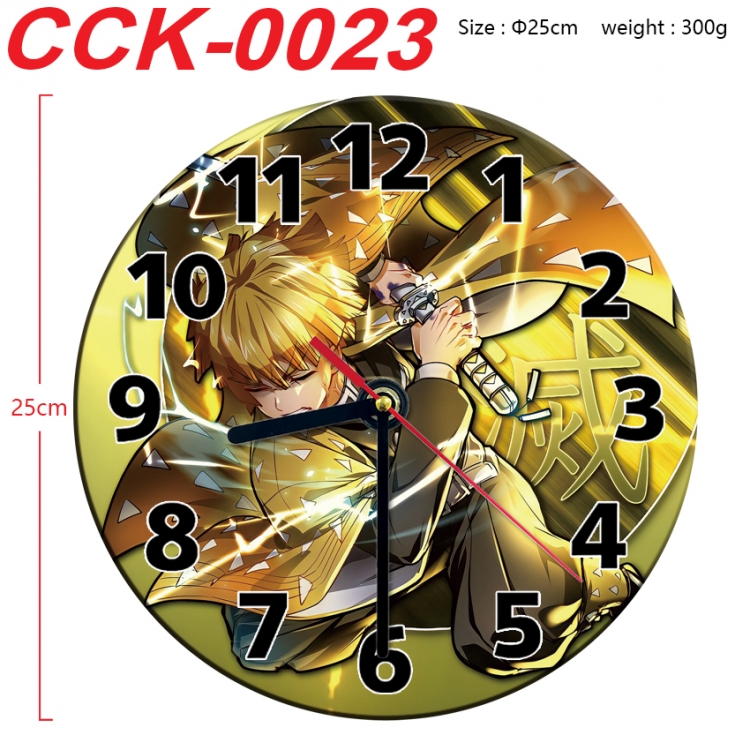 Demon Slayer Kimets Anime peripheral printed full-color wall clock 25cm  CCK-0023