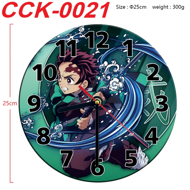 Demon Slayer Kimets Anime peripheral printed full-color wall clock 25cm CCK-0021