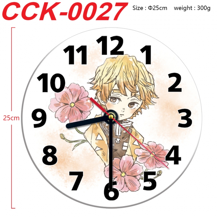 Demon Slayer Kimets Anime peripheral printed full-color wall clock 25cm  CCK-0027