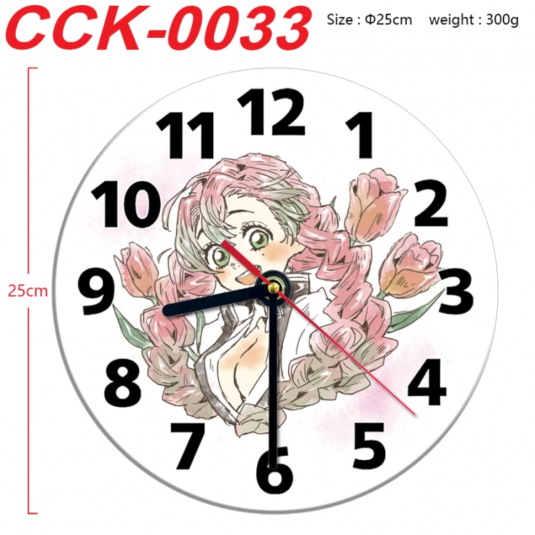 Demon Slayer Kimets Anime peripheral printed full-color wall clock 25cm  CCK-0033