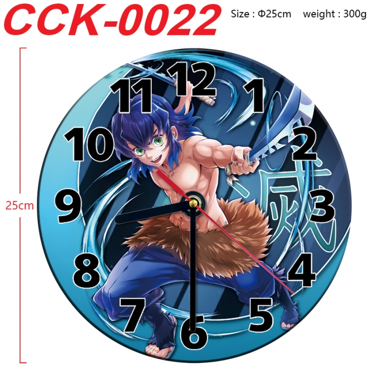 Demon Slayer Kimets Anime peripheral printed full-color wall clock 25cm CCK-0022