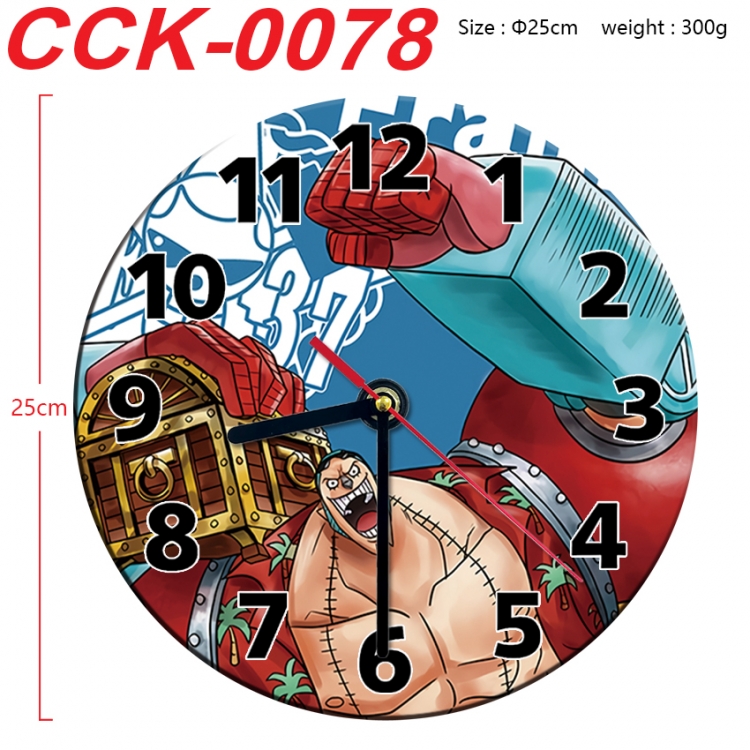 One Piece Anime peripheral printed full-color wall clock 25cm