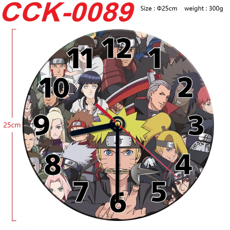 Naruto Anime peripheral printed full-color wall clock 25cm CCK-0089