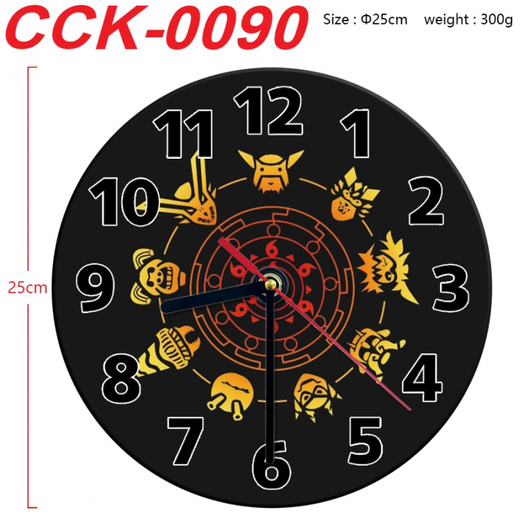 Naruto Anime peripheral printed full-color wall clock 25cm CCK-0090