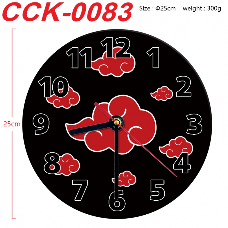 Naruto Anime peripheral printed full-color wall clock 25cm CCK-0083