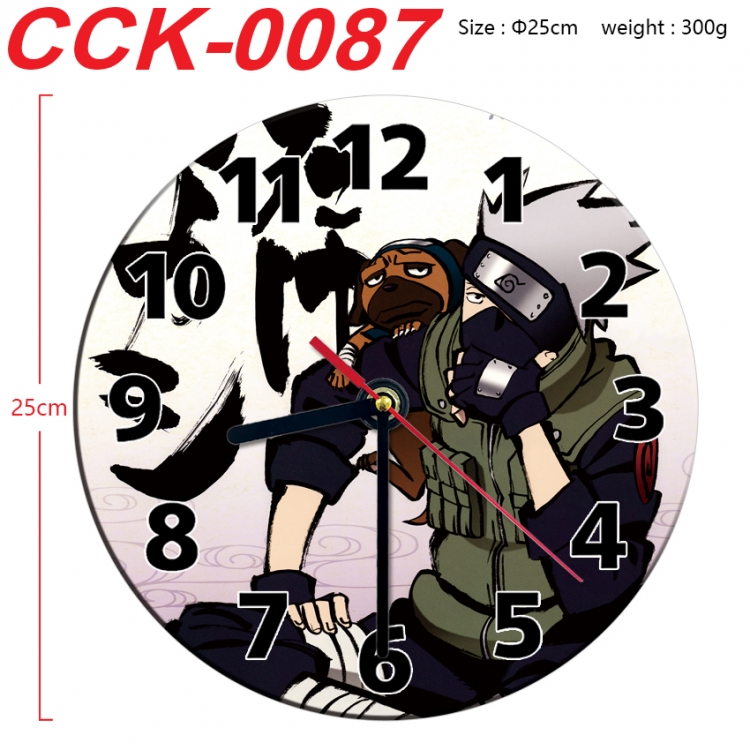 Naruto Anime peripheral printed full-color wall clock 25cm  CCK-0087