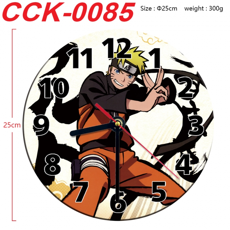 Naruto Anime peripheral printed full-color wall clock 25cm CCK-0085