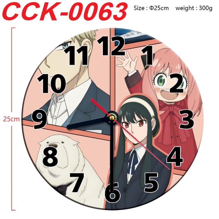 SPY×FAMILY Anime peripheral printed full-color wall clock 25cm CCK-0063