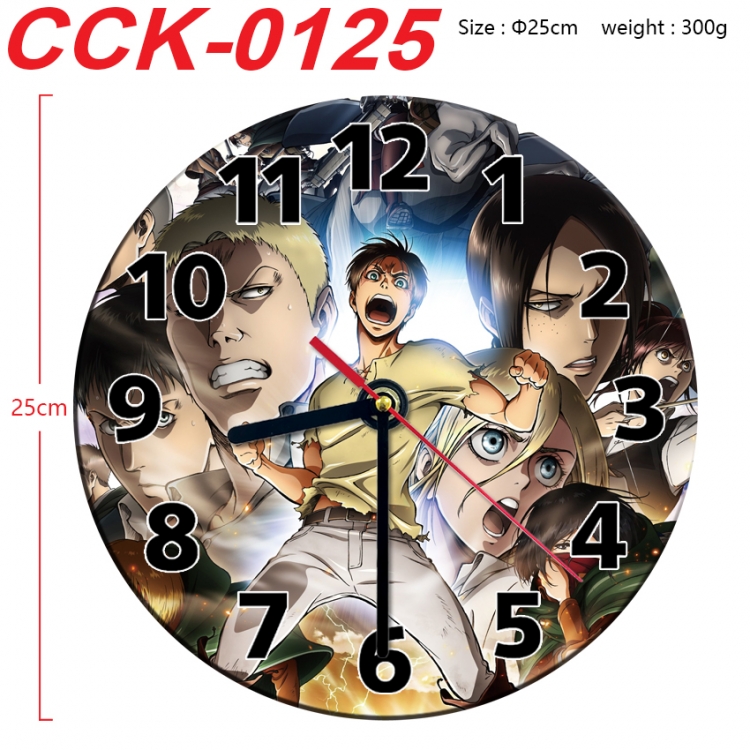 Shingeki no Kyojin Anime peripheral printed full-color wall clock 25cm  CCK-0125