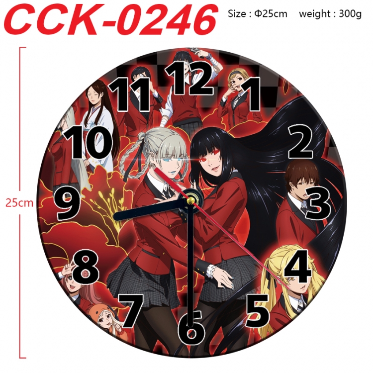 Kakegurui Anime peripheral printed full-color wall clock 25cm CCK-0246