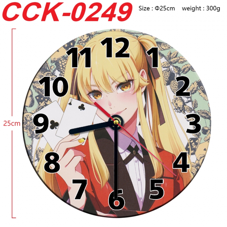 Kakegurui Anime peripheral printed full-color wall clock 25cm CCK-0249