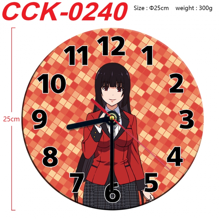 Kakegurui Anime peripheral printed full-color wall clock 25cm CCK-0240