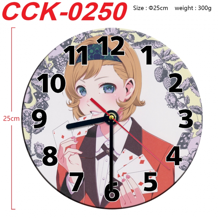 Kakegurui Anime peripheral printed full-color wall clock 25cm CCK-0250