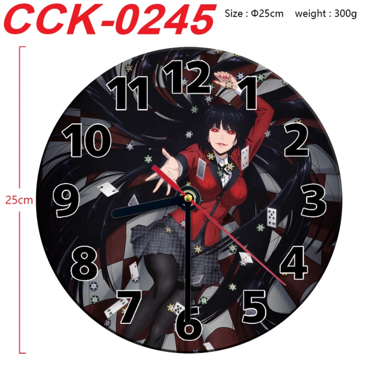 Kakegurui Anime peripheral printed full-color wall clock 25cm CCK-0245