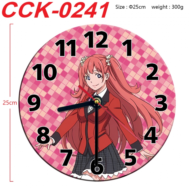 Kakegurui Anime peripheral printed full-color wall clock 25cm CCK-0241