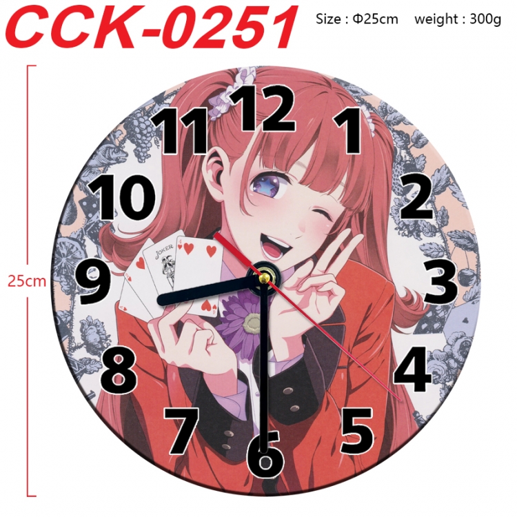 Kakegurui Anime peripheral printed full-color wall clock 25cm CCK-0251