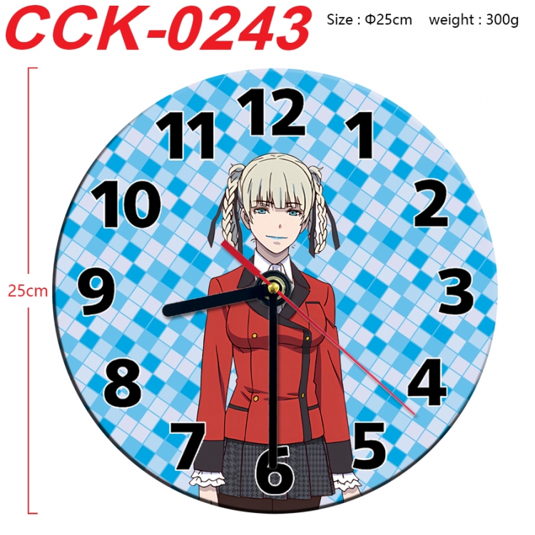 Kakegurui Anime peripheral printed full-color wall clock 25cm CCK-0243