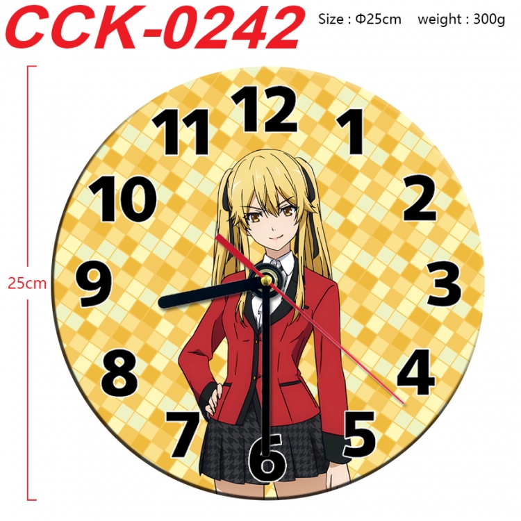 Kakegurui Anime peripheral printed full-color wall clock 25cm CCK-0242