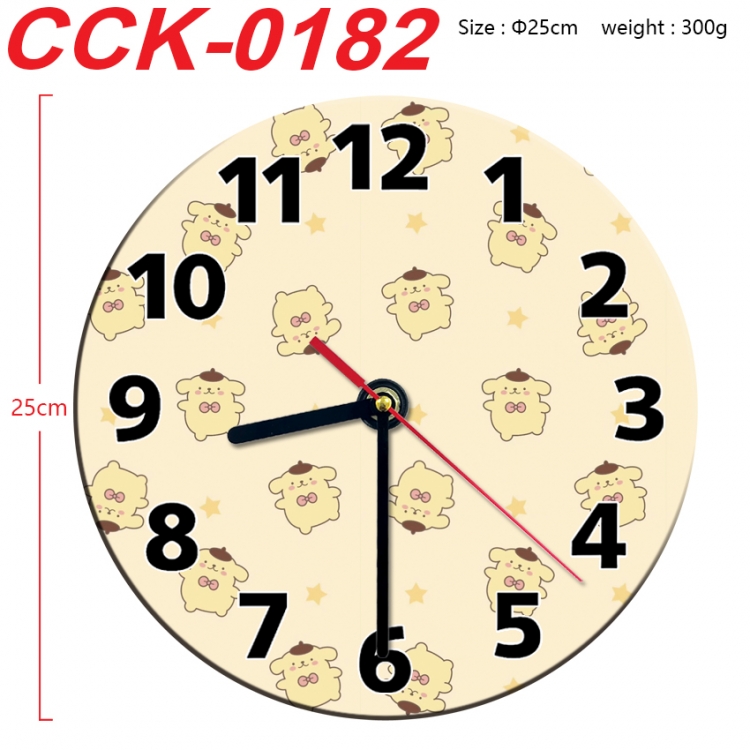 sanrio Anime peripheral printed full-color wall clock 25cm CCK-0182