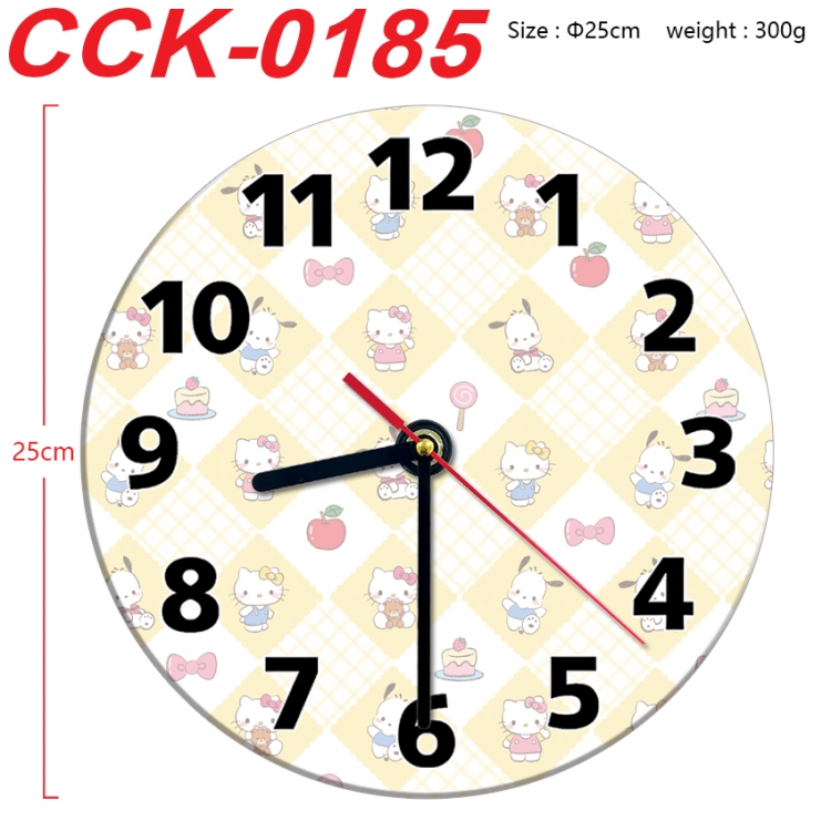 sanrio Anime peripheral printed full-color wall clock 25cm CCK-0185