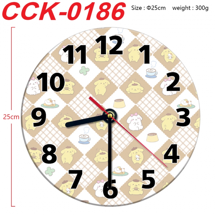 sanrio Anime peripheral printed full-color wall clock 25cm CCK-0186