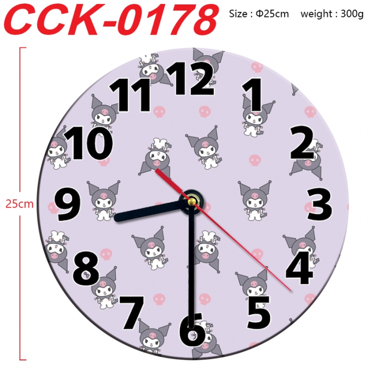 sanrio Anime peripheral printed full-color wall clock 25cm CCK-0178