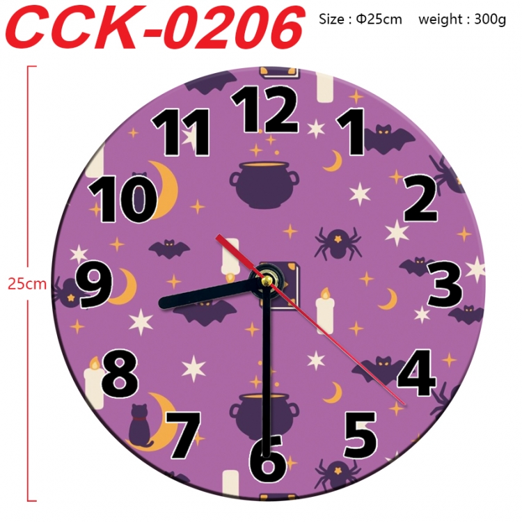 Halloween Anime peripheral printed full-color wall clock 25cm CCK-0206