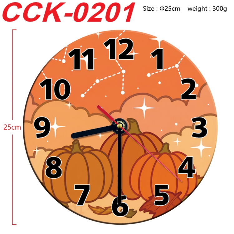 Halloween Anime peripheral printed full-color wall clock 25cm CCK-0201